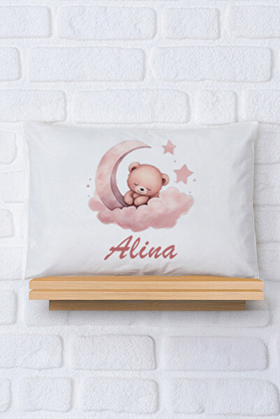 Pia Baby İsimli Kız Bebek Yastık Kılıfı 35*45 cm %100 Pamuk İsme Özel