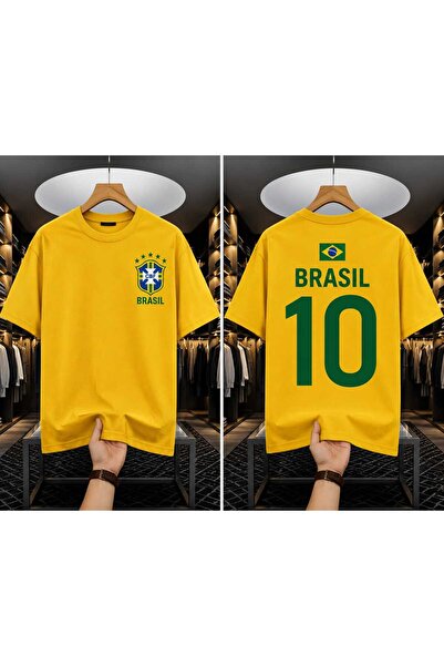 Wish BF Brezilya Brasil Baskılı Oversize Pamuklu Unisex Tişört