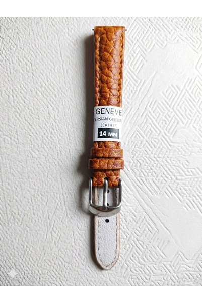 Global Dünya Gümrük 14mm Leather Watch Band Classic Women's Wristwatch Strap with Steel Buckle