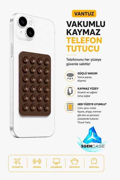 3GEN CASE Cep Telefonu Tutucu Vantuz Vakumlu Kaymaz Tüm Telefonlar ile Uyumlu...