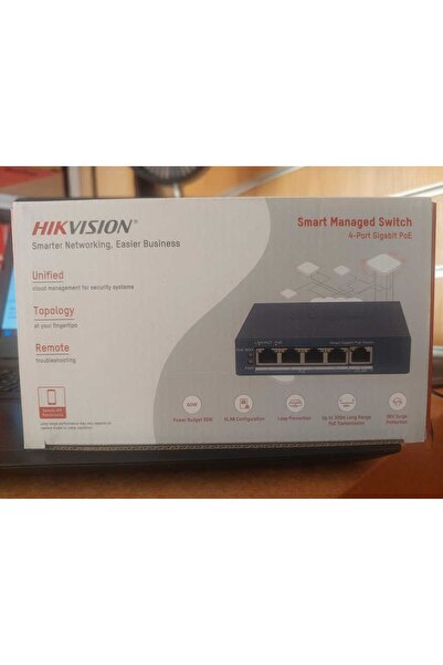 Hikvision محول شبكة ذكي مُدار من نوع DS-3E1505P-EI بأربعة منافذ، يدعم تقنية P...