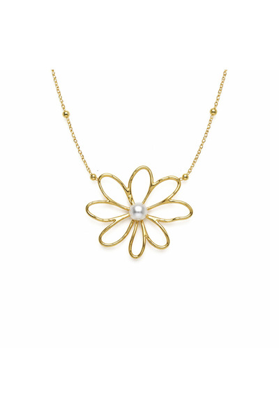 PerleJewelry Pearl Flower Gold Kolye