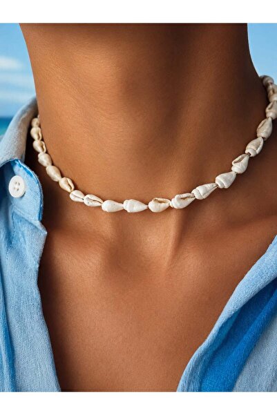 Arescollection GERÇEK DENİZ KABUĞU KADIN YAZ PLAJ KOLYESİ