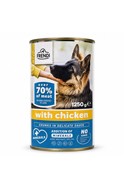 FRENDİ Dog cu pui, hrana umeda pentru caini, conserva 1250 g
