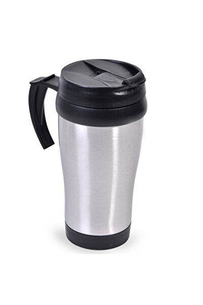 OEM Pahar metalic negru, 450 ml, reutilizabil pentru cafea, apă sau băuturi