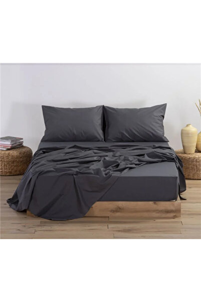 Nef Nef Homeware Nef-Nef Βασικό Σκούρο Γκρι Βαμβακερό Πανωσέντονο 240x270
