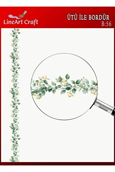 LİNEART Iron-On Border Rubon Transfer Printing Wood & Fabric Transfer No.:B56...