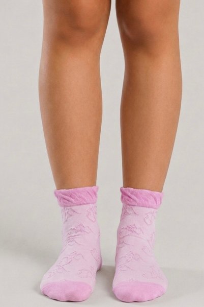 aw adawhite Women's 4-Pack Bamboo Medium Length Patterned Socks Multi-Colored