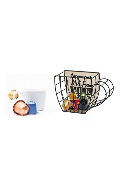 OEM Suport decorativ pentru capsule cafea, formă de ceașcă, metal și bază lem...
