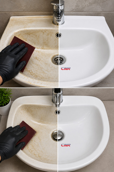 CNR Klozet ve Lavabo Sarı Zımpara Set! 3 Adet Zımpara + 2 eldiven