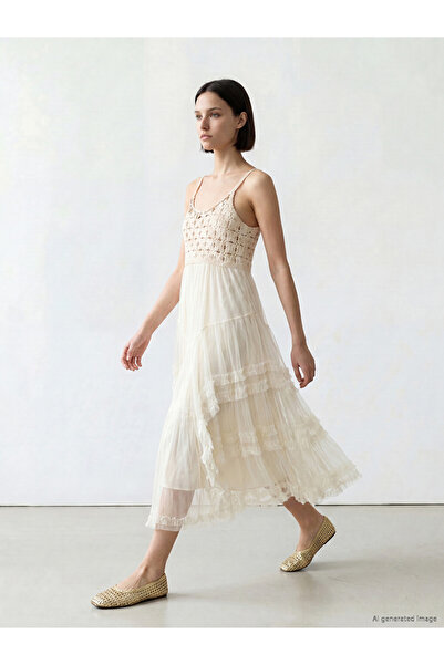 LC Waikiki U Roba Collar Lace Crochet Dress for Style Enthusiasts from Uzg Store