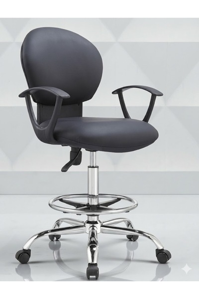 Generic كرسى كونتر دوار متحرك على عجل Counter Chair swivel on wheels