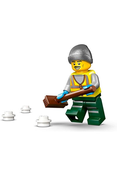 LEGO لعبة شاحنة إزالة الثلوج - نموذج لعبة مع شخصية صغيرة وأدوات ووظيفة رش الث...