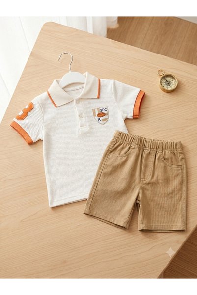 Tosyalı Burak Bebe Summer Waffle Fabric Men's Shorts Set