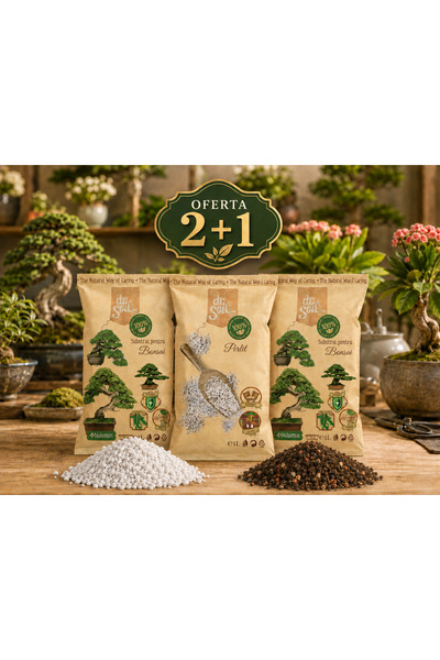 Dr Soil Set 2+1, Substrat Dr.Soil pentru Bonsai 2 x 1L + Perlit horticol Dr. ...
