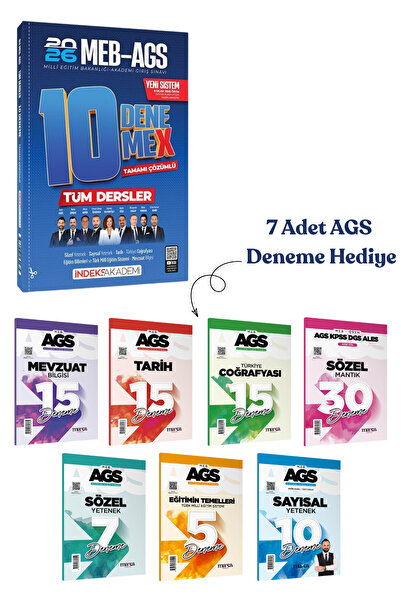 İndeks Akademi 2026 MEB-AGS Tüm Dersler 10 DenemeX Çözümlü + 7 Adet AGS Denem...