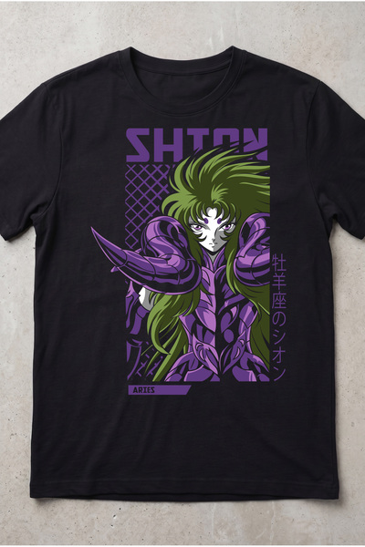 Silkensoul Saint Seiya Aries Shion Anime Printed Standard Fit Unisex T-Shirt