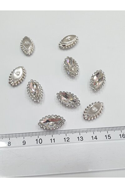 CRYSTALSHOP Cu pietre pe margine - Crystal Mekik 12*20mm (50 BUCĂȚI)