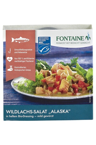 Fontaine Salata de somon salbatic Alaska in dressing bio usor condimentat
