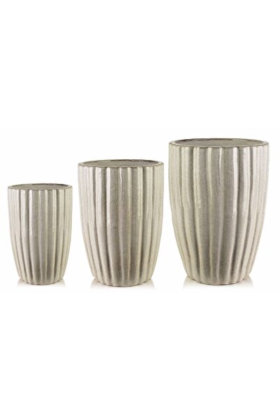 MONDEX Set de ghivece Prima HEVRA 46x46x68 cm, 38x38x58 cm, 29x29x44 cm Gri 3...