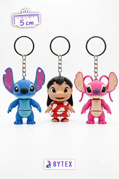 BytexStore Σετ 3 μπρελόκ Stitch – Γούρια για τσάντες με τους Stitch, Angel κα...