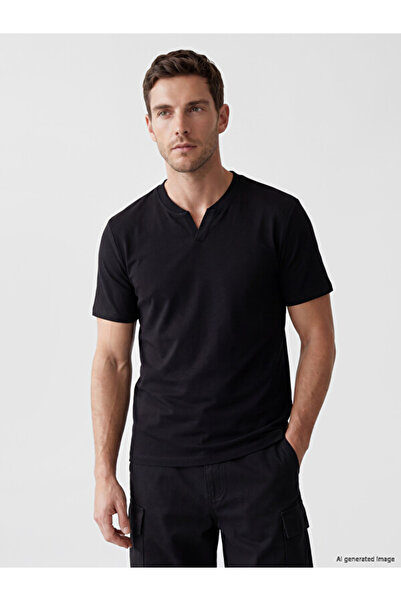 LC Waikiki I Standart Fit Dik Roba Collar Men's T-Shirt from Freezen Store