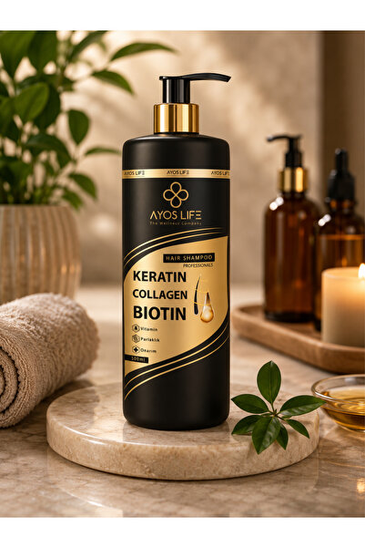 AYOS LİFE Besleyici Onarıcı Keratin Biotin Kolajen Şampuan 500 ML