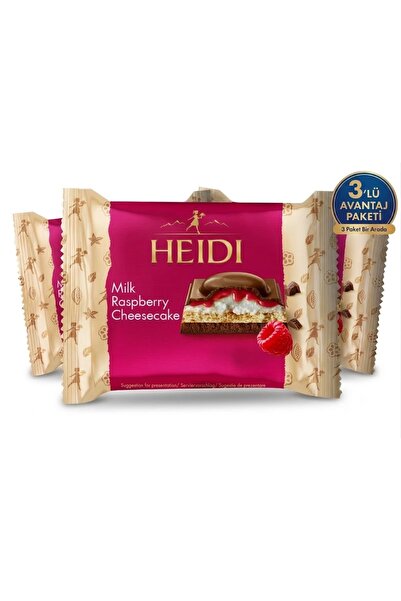 Heidi Milk Raspberry Cheesecake Peynir ve Ahududu Dolgulu Bisküvili Sütlü Çik...