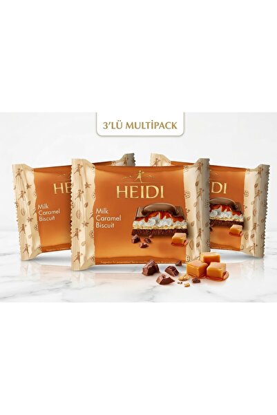 Heidi Milk Caramel Biscuit - Bisküvili Karamelli Sütlü Çikolata 55 g (3 ADET)