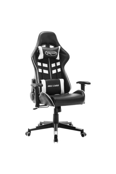 vidaxl Scaun de jocuri, negru și alb, piele artificială