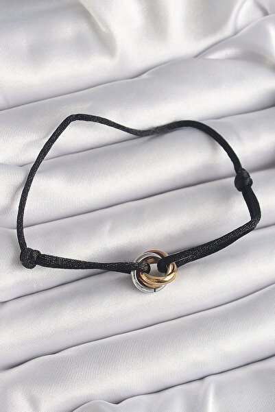 OGHAMAY Black Color String Elevator Mix Color Steel Ring Model Women's Bracelet