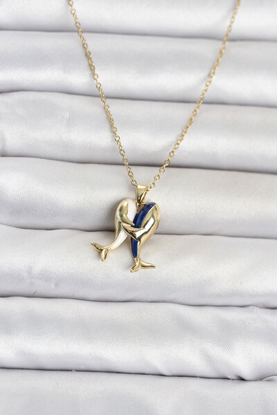 OGHAMAY 316L Steel Chain Gold Color Dolphin Model Women's Necklace