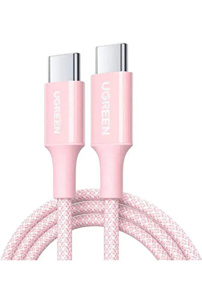 Ugreen Καλώδιο USB 2.0 USB-C Αρσενικό σε USB-C 100W PD Ροζ 1μ