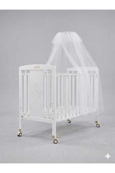 sea gulf Wooden Baby Crib with Three Drawers Storage and 360 Wheels Function ...