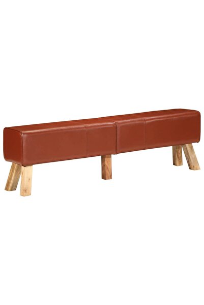vidaxl Bancă de gimnastică, maro, 160 cm, piele naturală