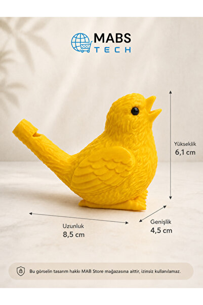 Mabs Tech Su Doldurmalı Kuş Düdüğü – Üfleyince Kuş Sesi Çıkaran Su Bülbülü – 3D Baskı Eğlenceli Oyuncak (8,5 x 4,5 cm)