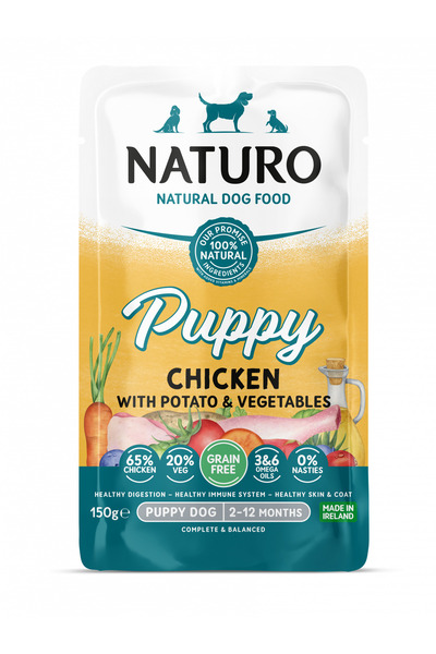 Naturo Кучешко кученце, пилешко, пауч 150 г