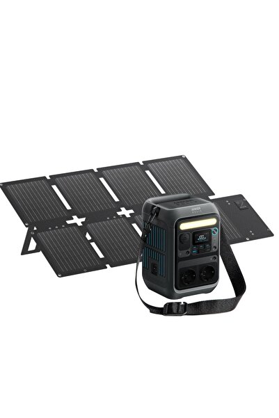Anker Solix Stație de alimentare portabilă AC C300X cu kit panou solar de 60W