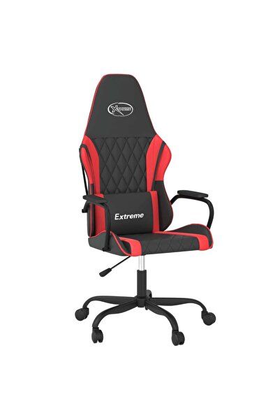 vidaxl Scaun de gaming de masaj, negru și roșu, piele ecologică