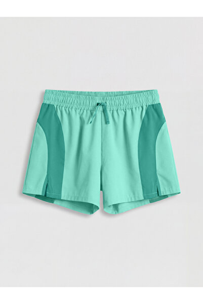 LC Waikiki Ozmarka New Season Lace-Up Color Blocked Girls' Swim Shorts
