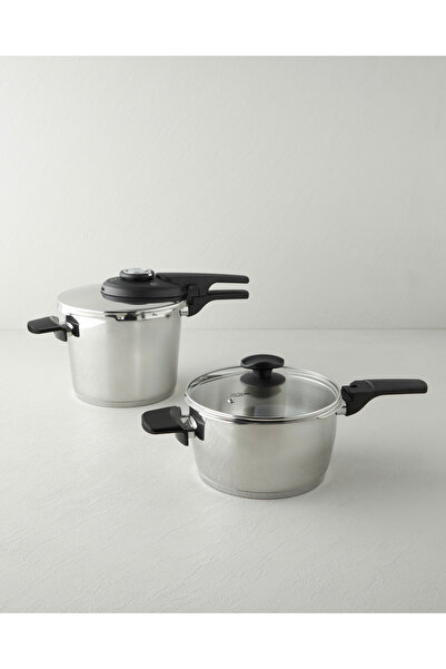 English Home HyperChef Paslanmaz Çelik Düdüklü Tencere Seti 4 + 6 L Siyah