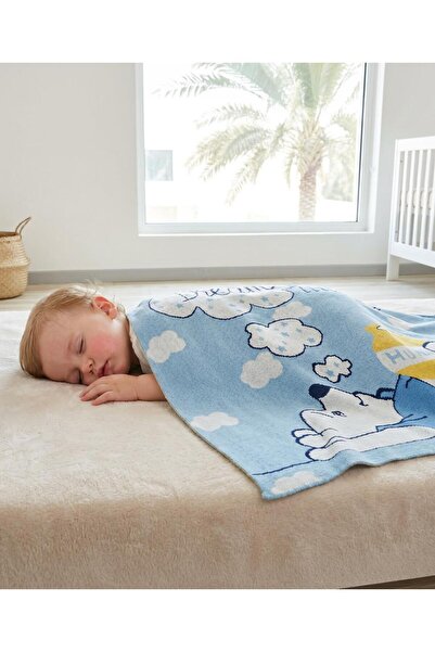 Babyhug Disney Premium Cotton Knitted Blanket, Winnie The Pooh Print, Soft Co...