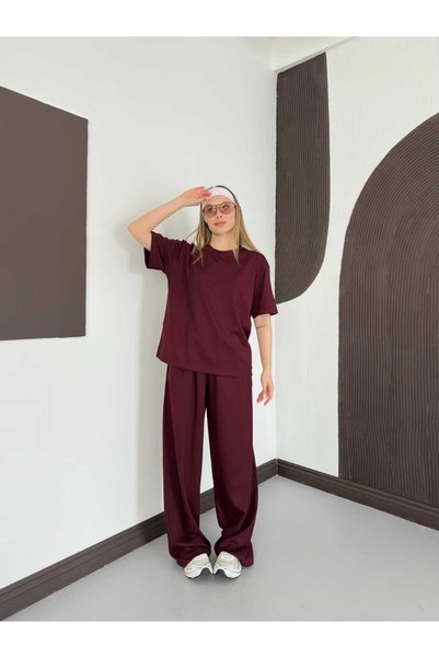 MYGİYİMİSTANBUL Premium Quality Modal Fabric T-Shirt and Pants Set