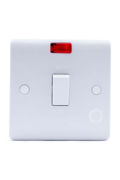Duravel Electric Light Switch with LED Indicator, Single Gang, White