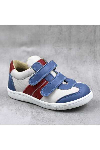 tino Pantofi sport , pentru copii , din piele naturala 3229-ALB/BLEU/ROSU