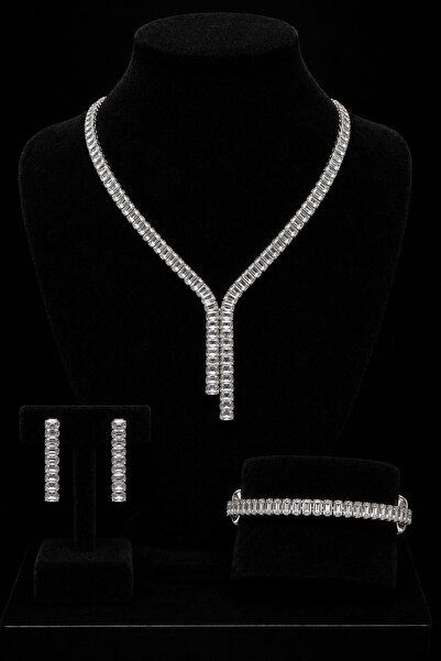 OSMANLI GÜMÜŞ Women's Bijouterie Necklace Bracelet Earrings Full Set - Elora ...