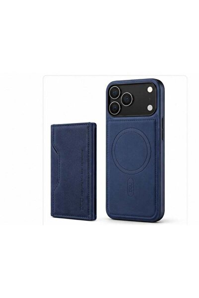 Generic Magnetic Wallet Case for iPhone 17 Pro Max Blue – Leather Flip Cover ...