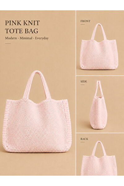 Sea Style Modern Textured Shopper and Beach Knitwear Shoulder Bag