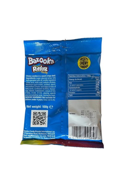 Bazooka Rattlerz Fruity Crispy Coated Soft Candy 100 g (Imported Packaging)