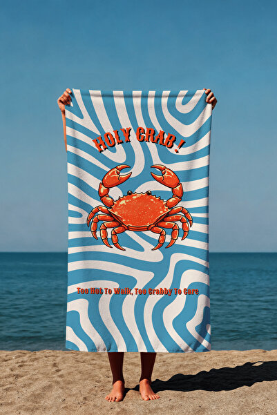 Luvis Store Holy Crab Crab Pattern Printed Beach Towel